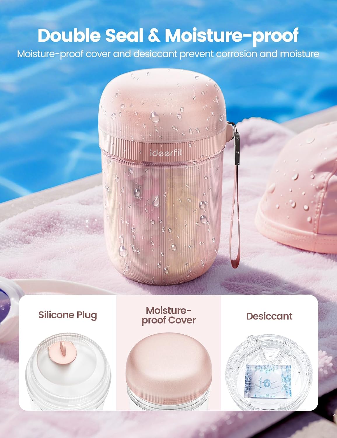 Large Sealed Pill Organizer with Desiccant, Light-Proof Moisture-Proof Pill Bottle with 7 Large Compartments