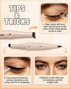 Eyeliner Stamp Wingliner, Brown Liquid 3-in-1 Winged Eyeliner Pen No Smudge