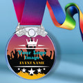 Custom Medals for Awards Personalized Crystal Award Medals with Neck Ribbons Gold Silver Bronze Medals for Adults MVP