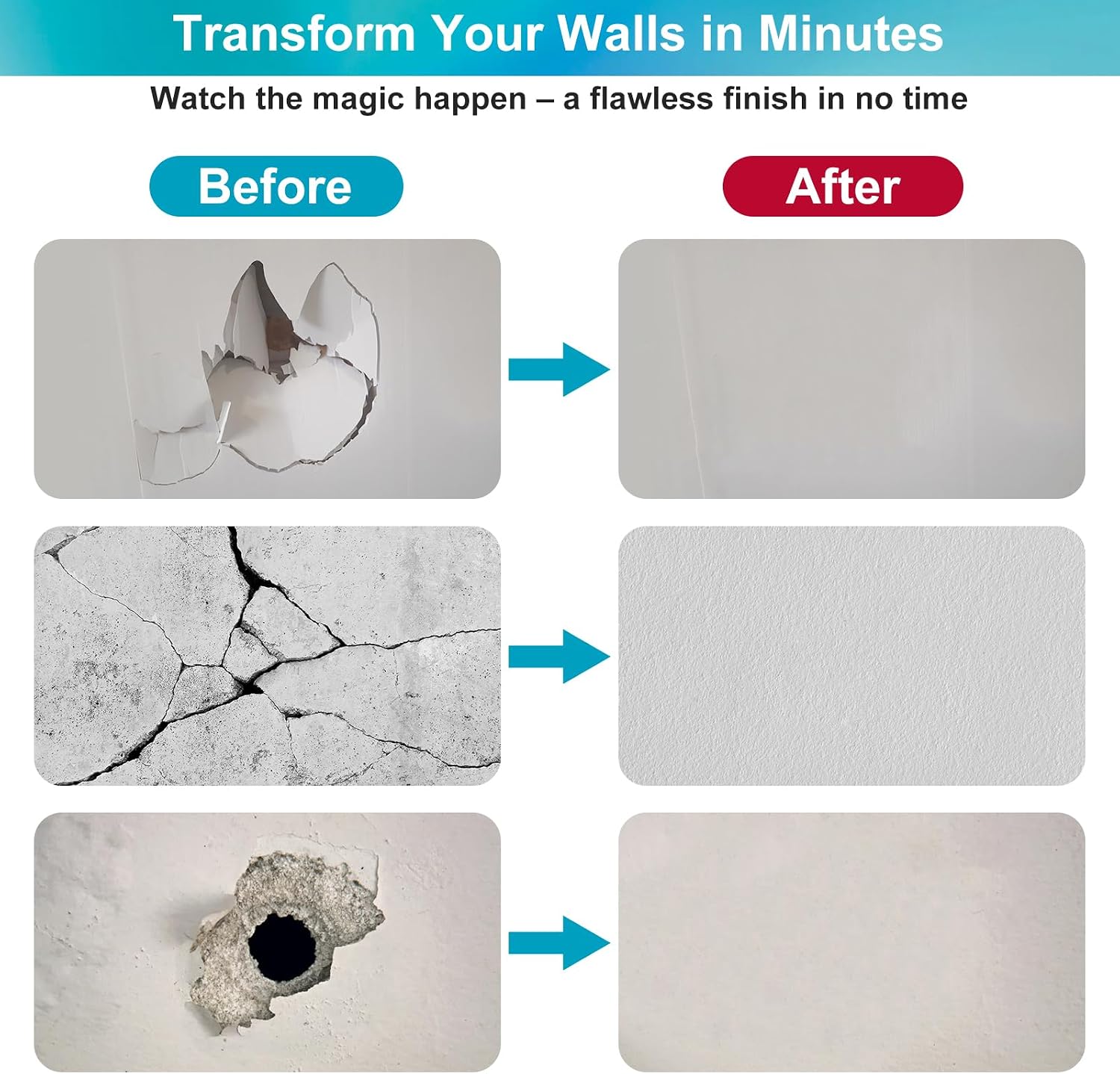 Drywall Repair Kit with 12"x12" Dry Wall Repair Panel, 33-in-One Drywall Patch Kit Wall Patch Repair Kit with