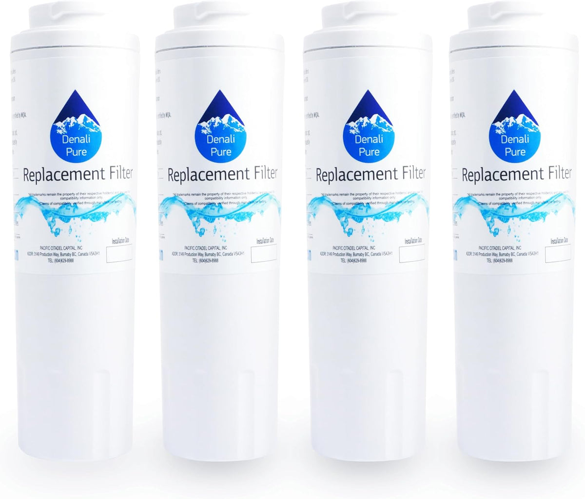 4-Pack Replacement for KitchenAid KFCO22EVBL1 Refrigerator Water Filter