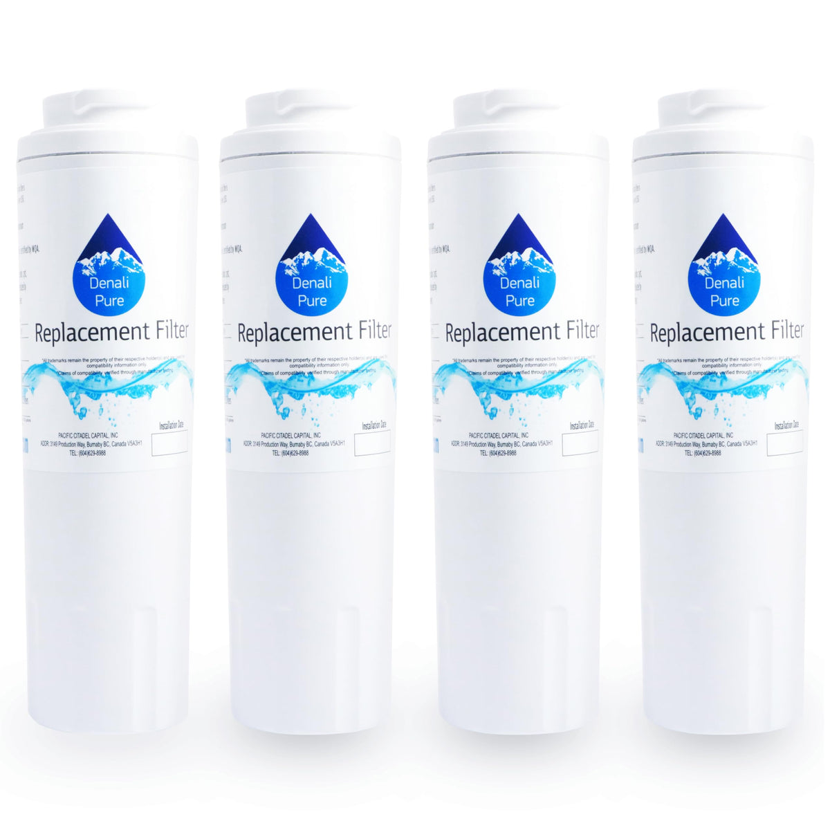 4-Pack Replacement for KitchenAid KFXS25RYMS4 Refrigerator Water Filter