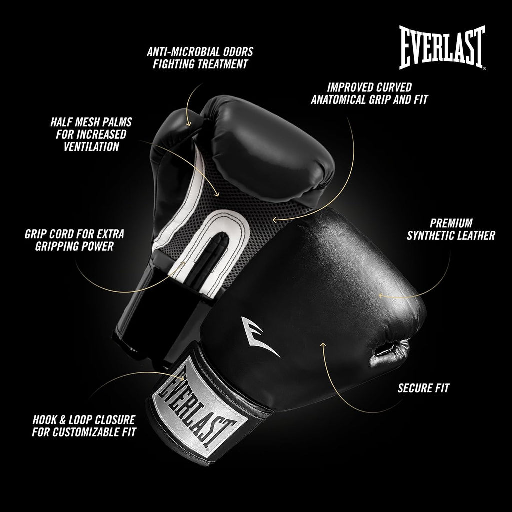 Prostyle 2 Boxing Gloves, Entry Level Training Gloves for Men and Women, Secure Fit Hook and Loop Closure &