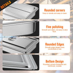 Hotel Pan, Full Size Steam Table Pan 2.5" Deep Stainless Steel With Lid 20.8" L x 13" W Anti-Jam Buffet Commercial (4