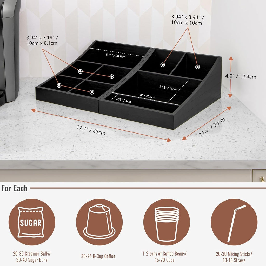 Coffee Station Organizer for Countertop, Condiment Organizer