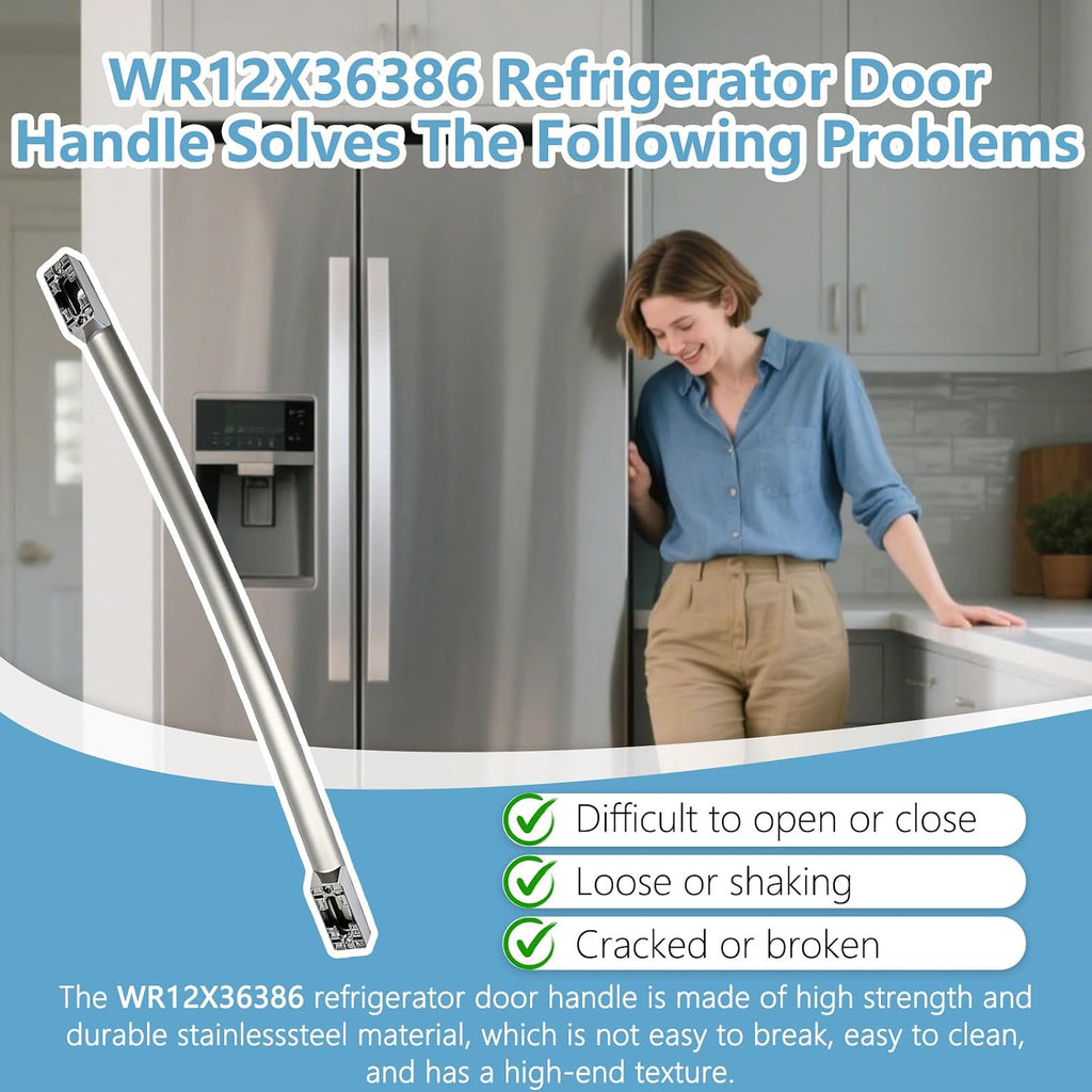 WR12X36386 Stainless Freezer Handle Compatible with GE Refrigerators,Silver