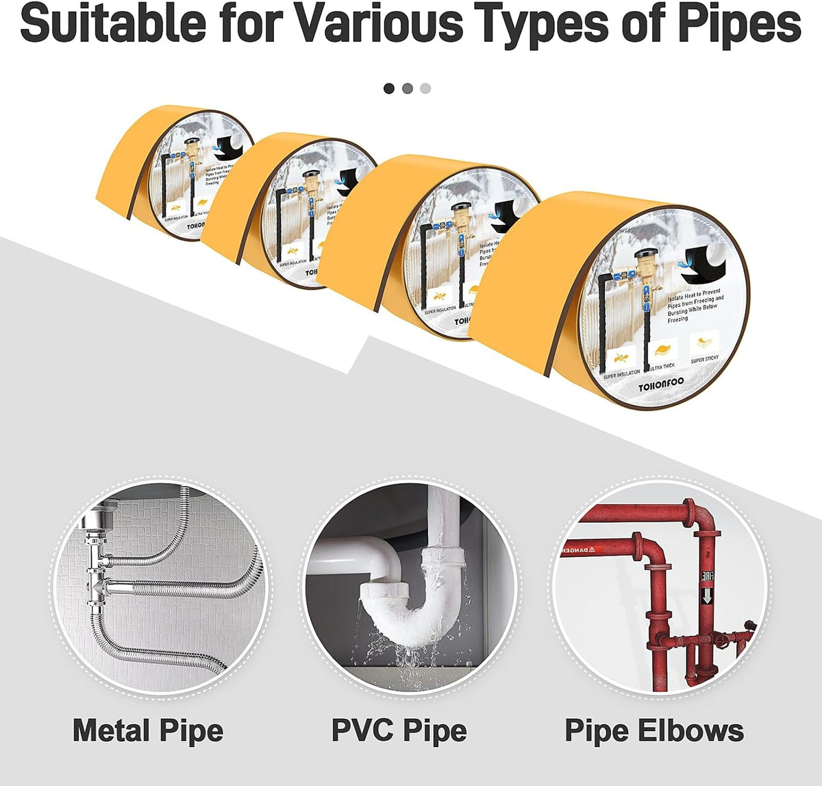 Outdoor Pipe Insulation Tapes,Foam Pipe Heat Tape,2inx15ft,Brown | Pipe wrap insulation tape for water pipes winter