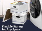 File Storage Boxes 10 Pack, Lift-Off Lid, 12x10x15 in, 350 lbs Stacking