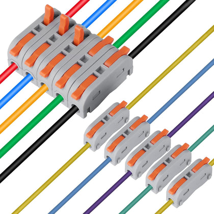 XHF 31PCS Conductor Compact Connectors Lever Wire Nuts, Electrical Connectors Wire Terminals for Any Circuit Inline