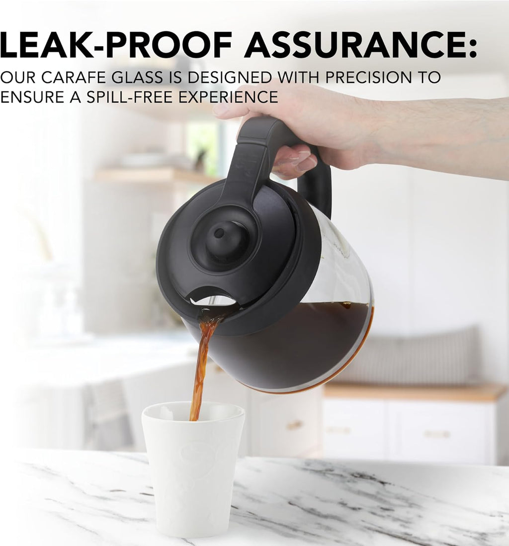 12-Cup Glass Coffee Carafe Replacement Compatible ONLY with Ninja Coffee Brewer Maker Models CE251 CE201 CE201C CE200