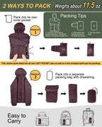 Women's Packable Lightweight Puffer Jacket with Hood