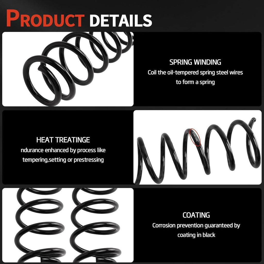 Front Left & Right Suspension Coil Spring Set Compatible with Wrangler