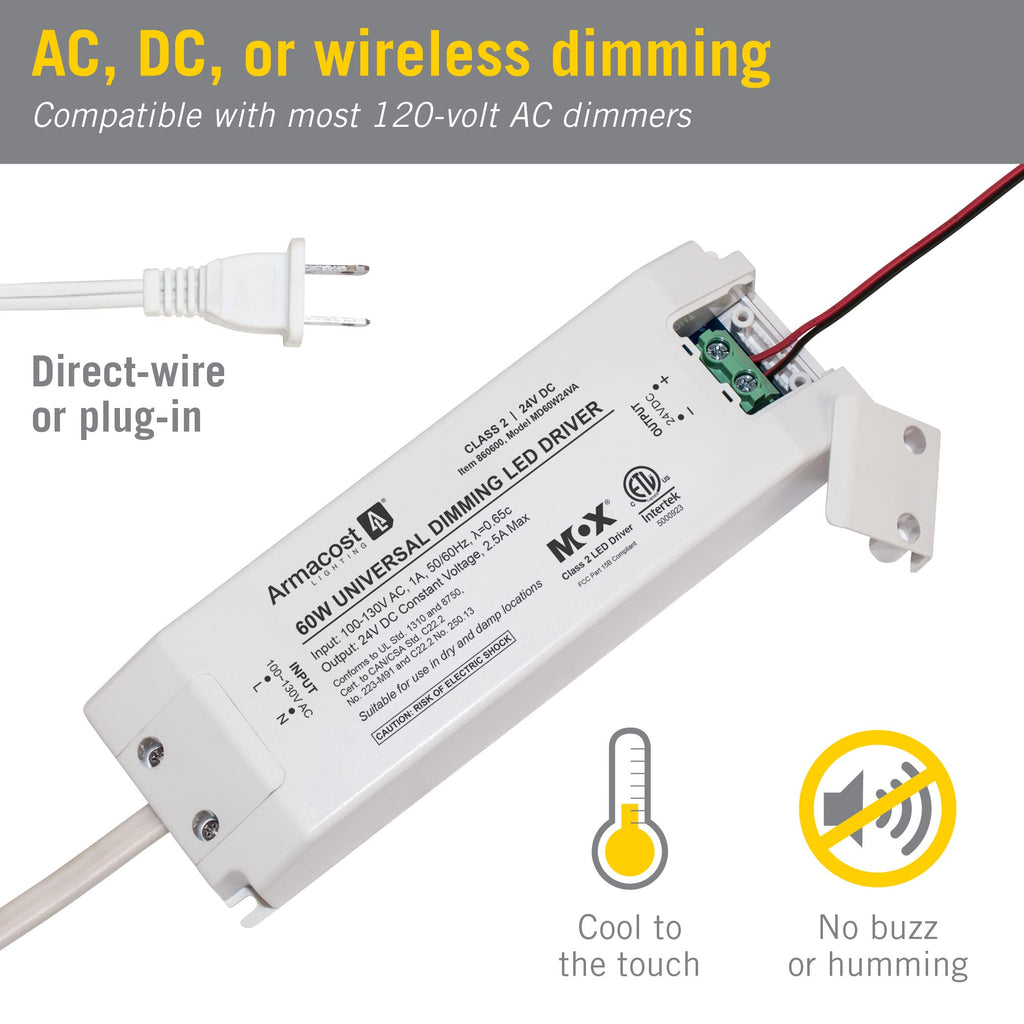 60-Watt Universal Dimmable 24V DC LED Driver TRIAC 860600N