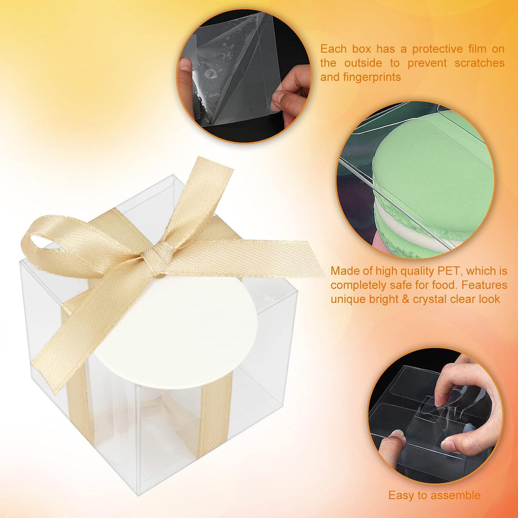 35 Pcs Clear Boxes for Favors, 6x6x6 Inches Clear Gift Boxes