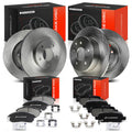 A-Premium Front Vented and Rear Solid Brake Rotors and Ceramic Pads Kit