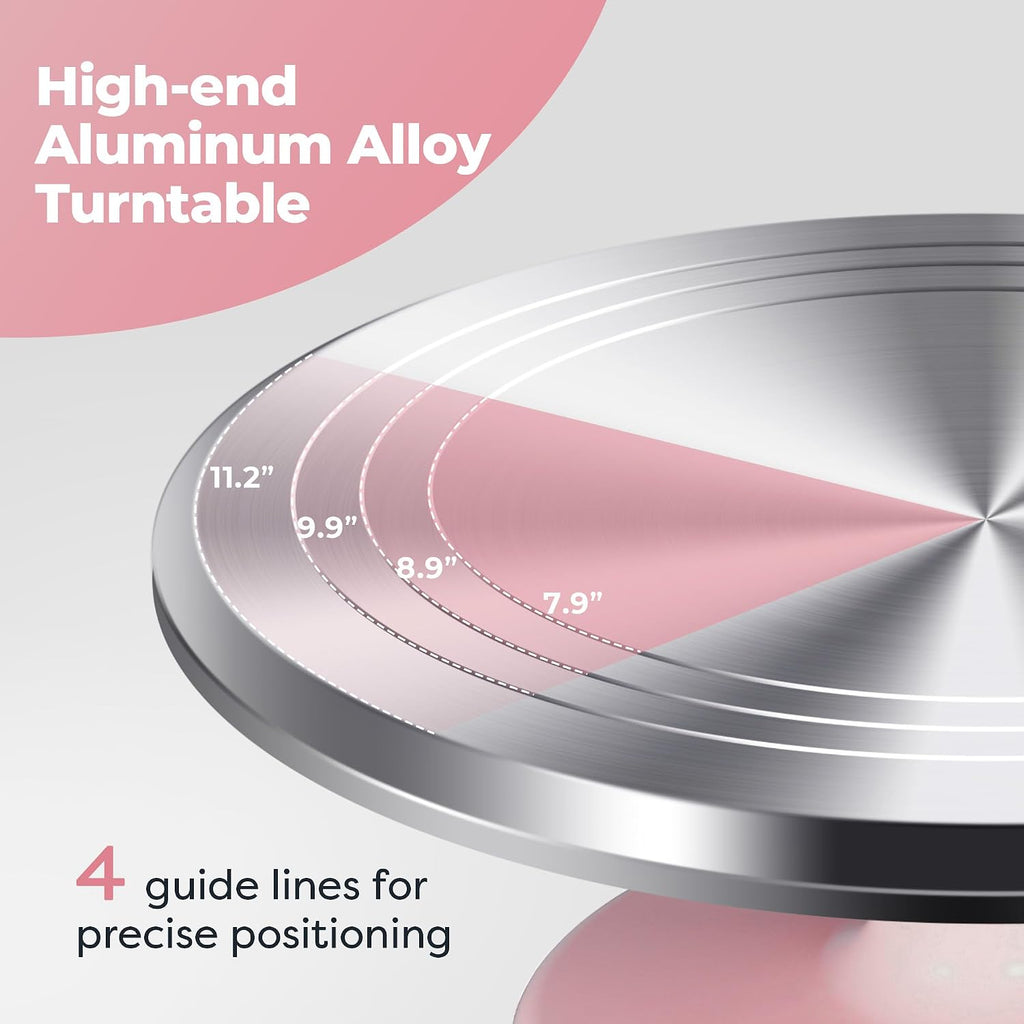12" Aluminum Cake Turntable Set, Rotating Cake Stand for Decorating