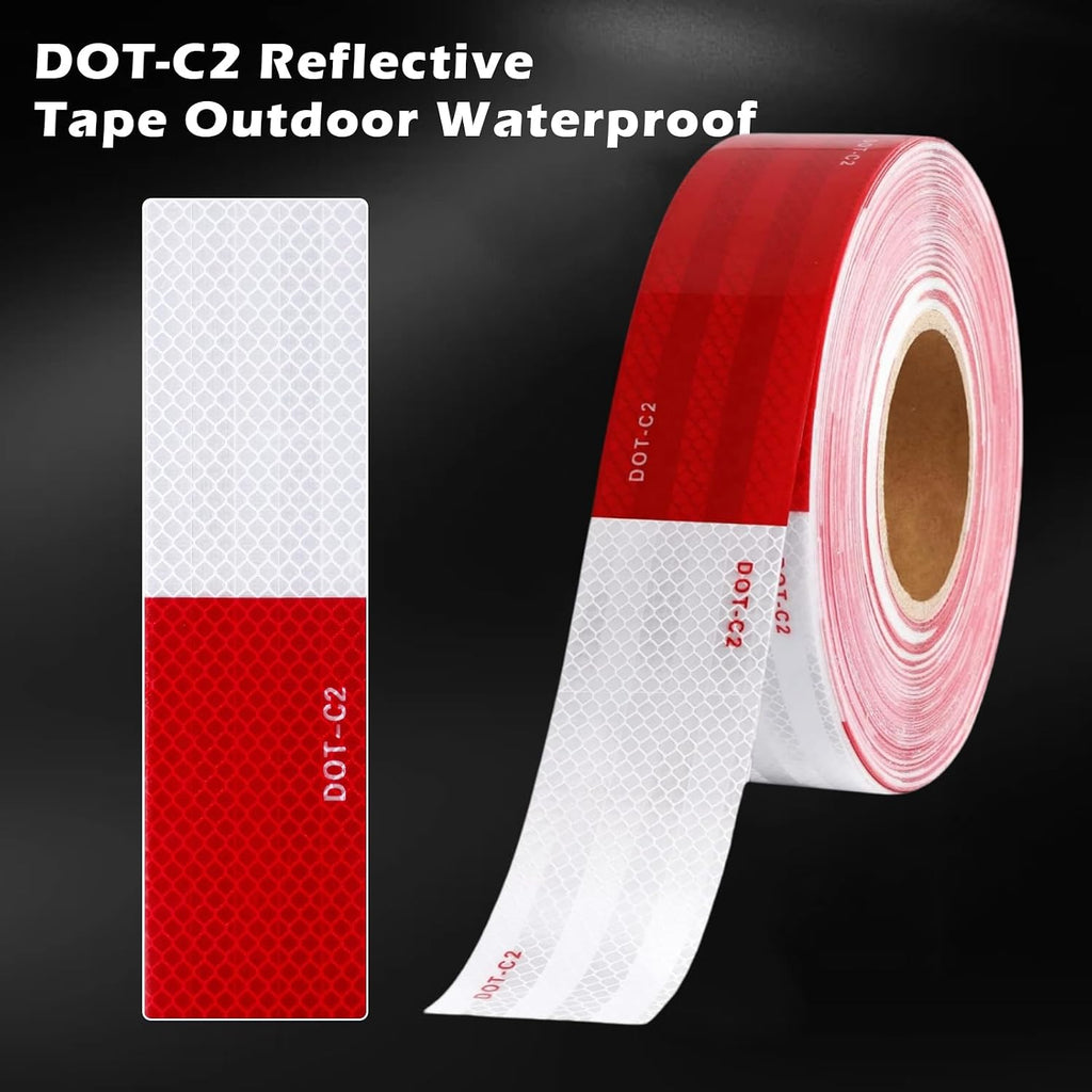 DOT Trailer Reflective Tape 2" x 160' Red & White Safety Reflector