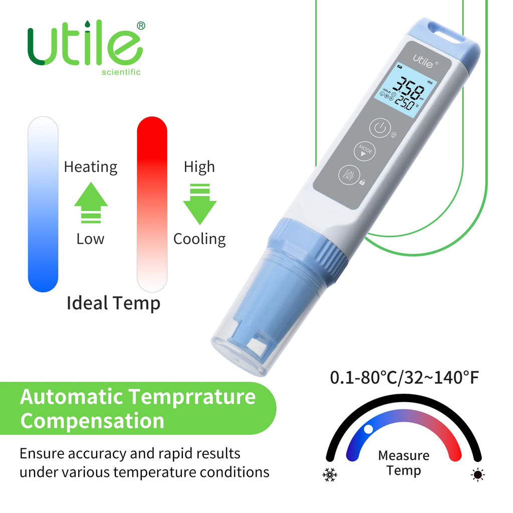 Utile Pocket pH Meter Pro, ±0.01 Accuracy pH Tester Kit