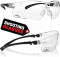 Clear Shooting Glasses for Men with Anti-Fog and Scratch Resistant Wraparound Lenses — ANSI Z87 Safety Glasses for