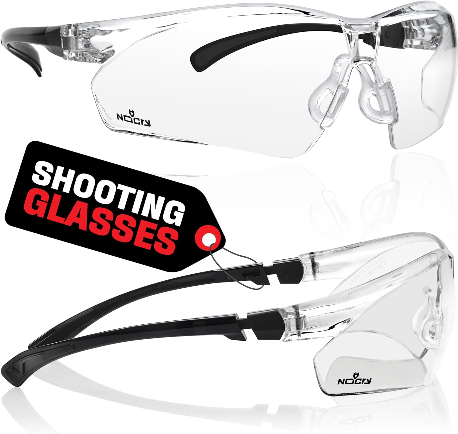 Clear Shooting Glasses for Men with Anti-Fog and Scratch Resistant Wraparound Lenses — ANSI Z87 Safety Glasses for