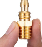 Premium Solid Brass 2PCS Reusable Replacement Fitting For 3/8-Inch ID Hose,1/4-Inch NPT Rigid