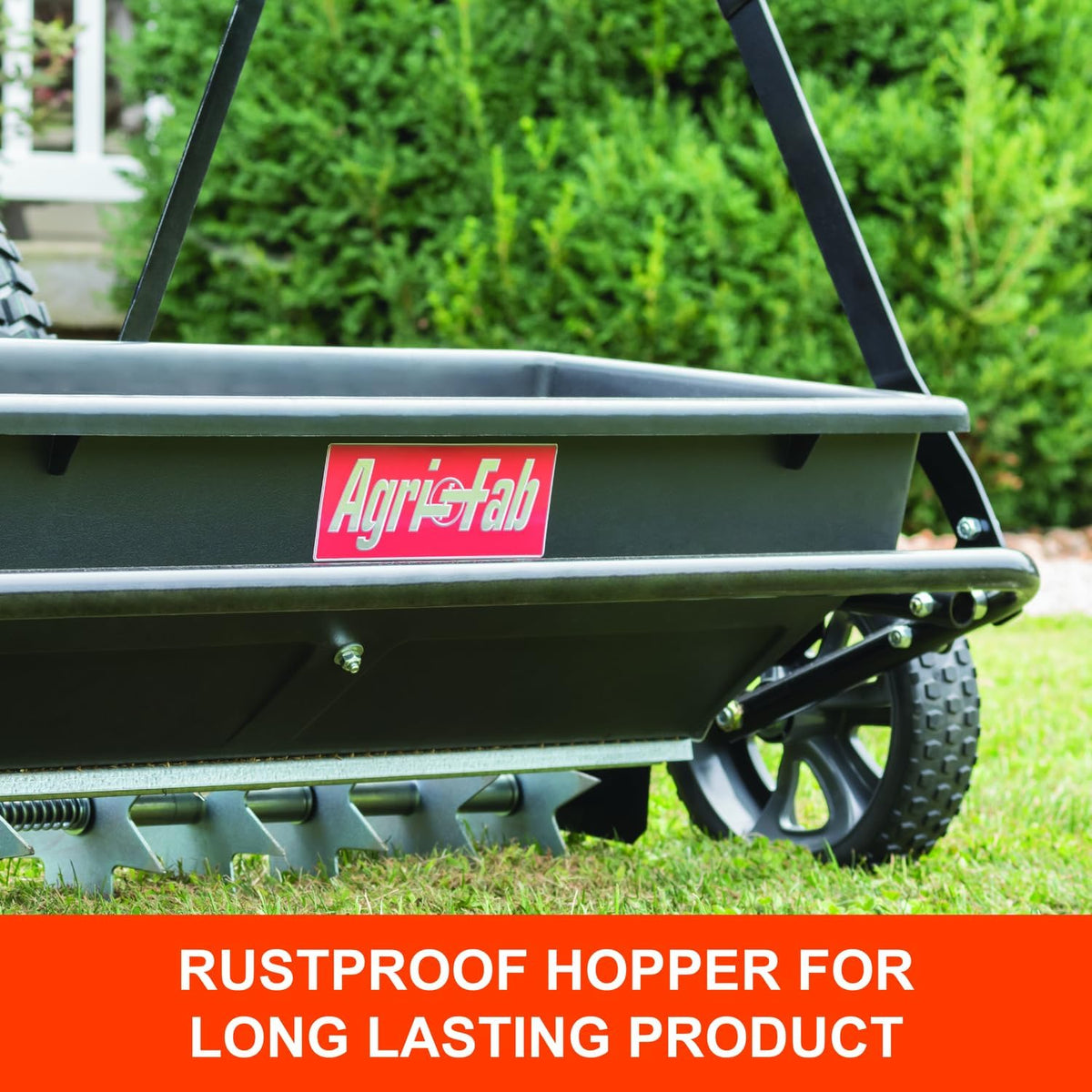 Tow Behind Spiker Seeder Drop Spreader for Seed, Fertilizer, Salt and Ice Melt, 100 lb Capacity with 32 In Working Width