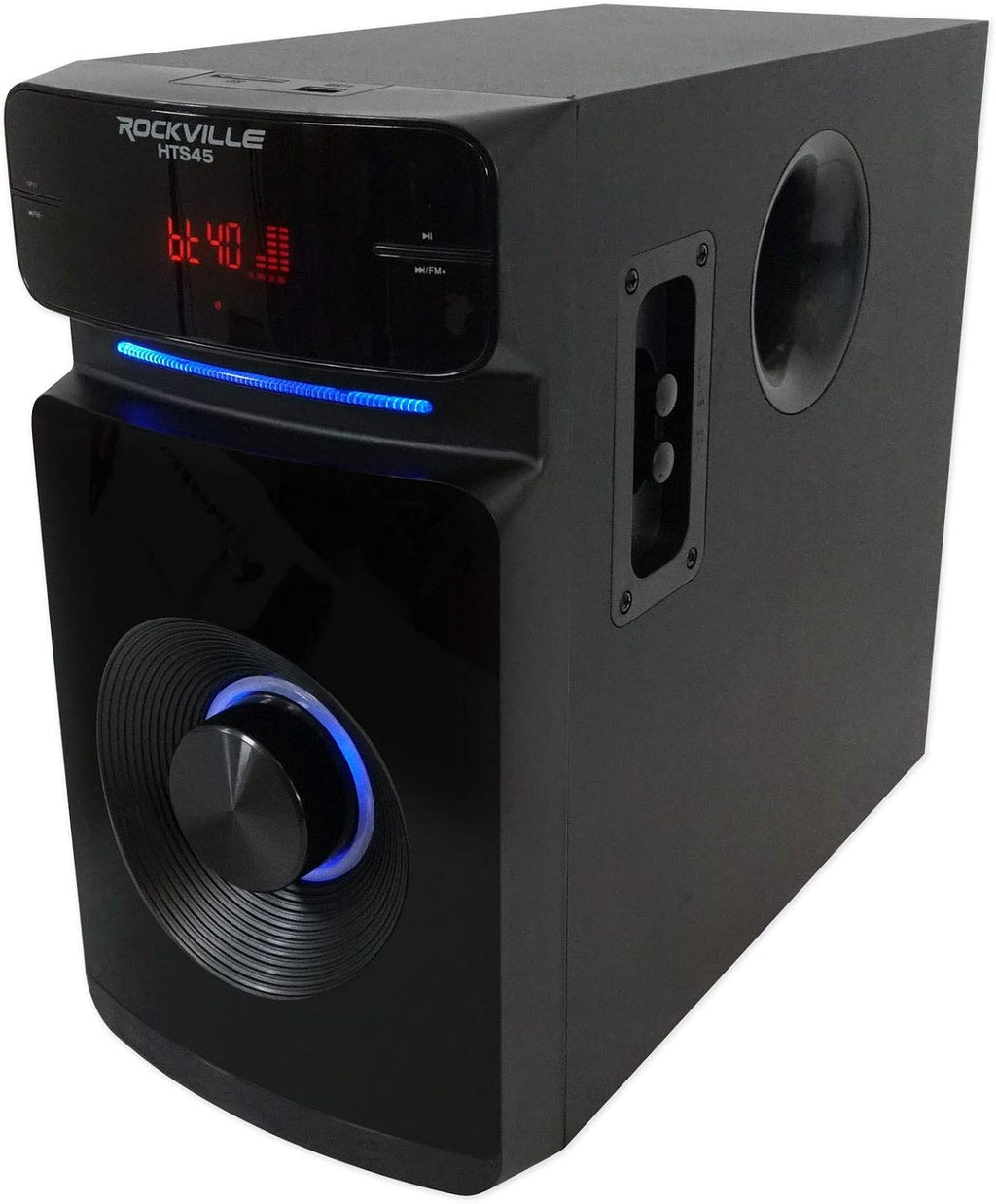 HTS45 5.1 Channel Bluetooth Home Theater Audio System | Subwoofer Included, USB/SD Playback, 2 Mic Inputs with Echo