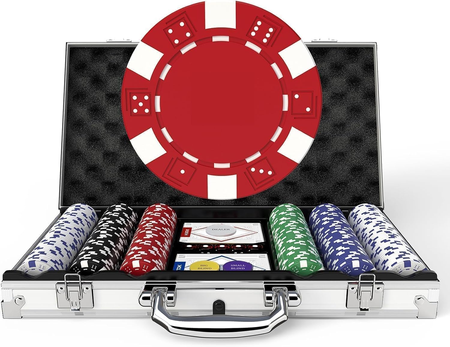 Poker Chip Set - Classic 300PCS Poker Set with Aluminum Case, 11.5 Gram Casino Chips for Texas Holdem Blackjack