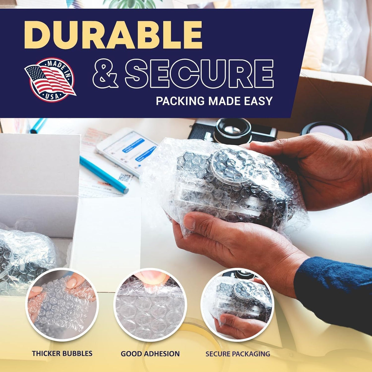 Bubble Cushion Sheets 12x12 – 225 Pack Pre-Cut Bubble Cushioning Sheets for Shipping Fragile Items – Protective