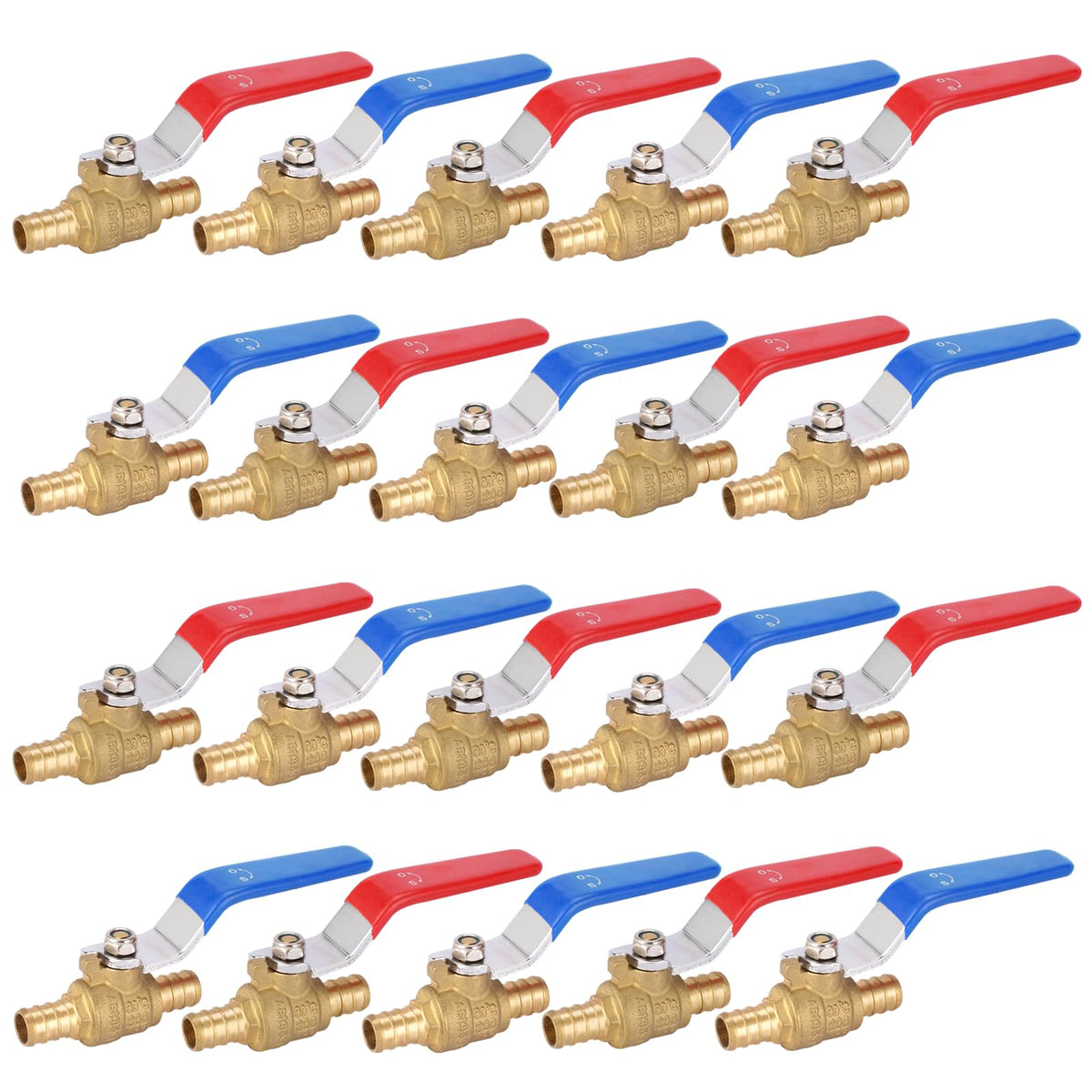 20PC HeSun 1/2" Brass Crimp PEX Ball Valve(VALVE003-20)