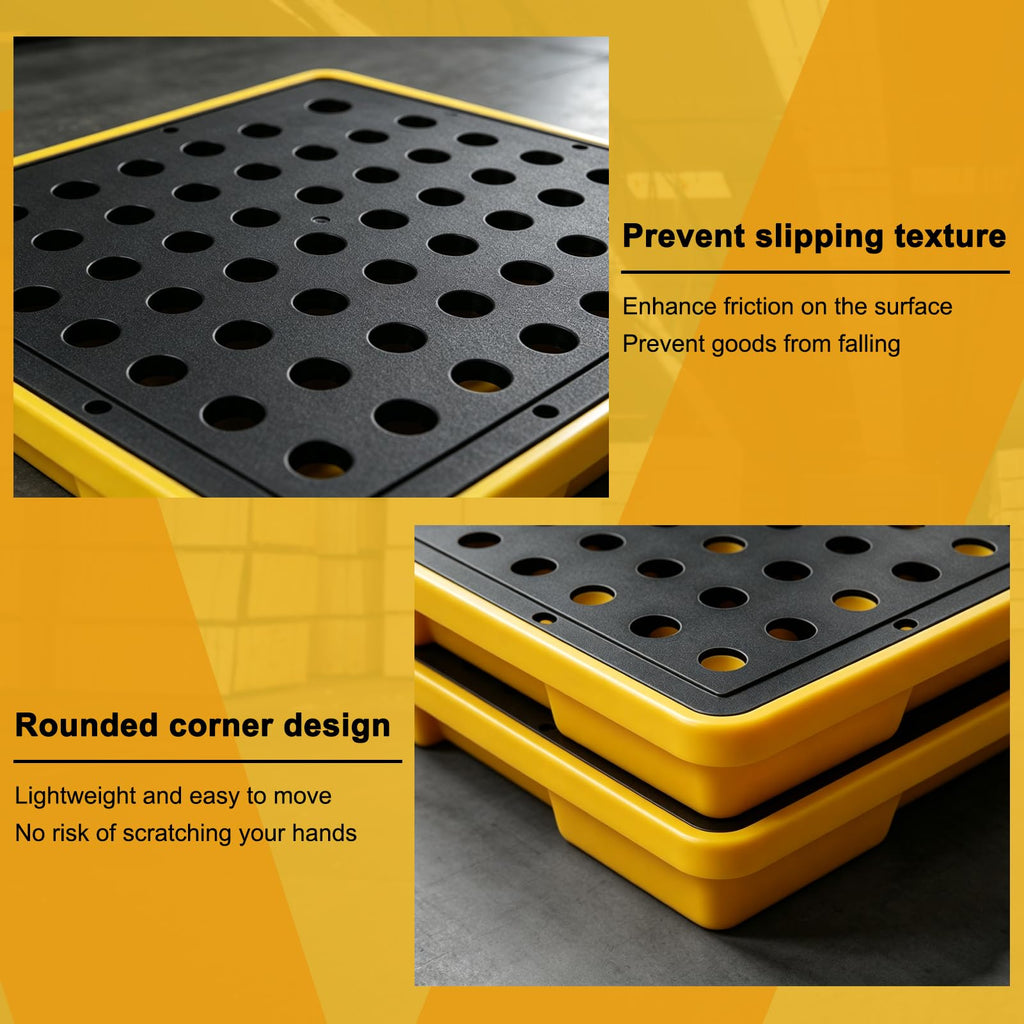 Small Oil Drum Spill Containment Tray, Modular Polyethylene Storage Tray
