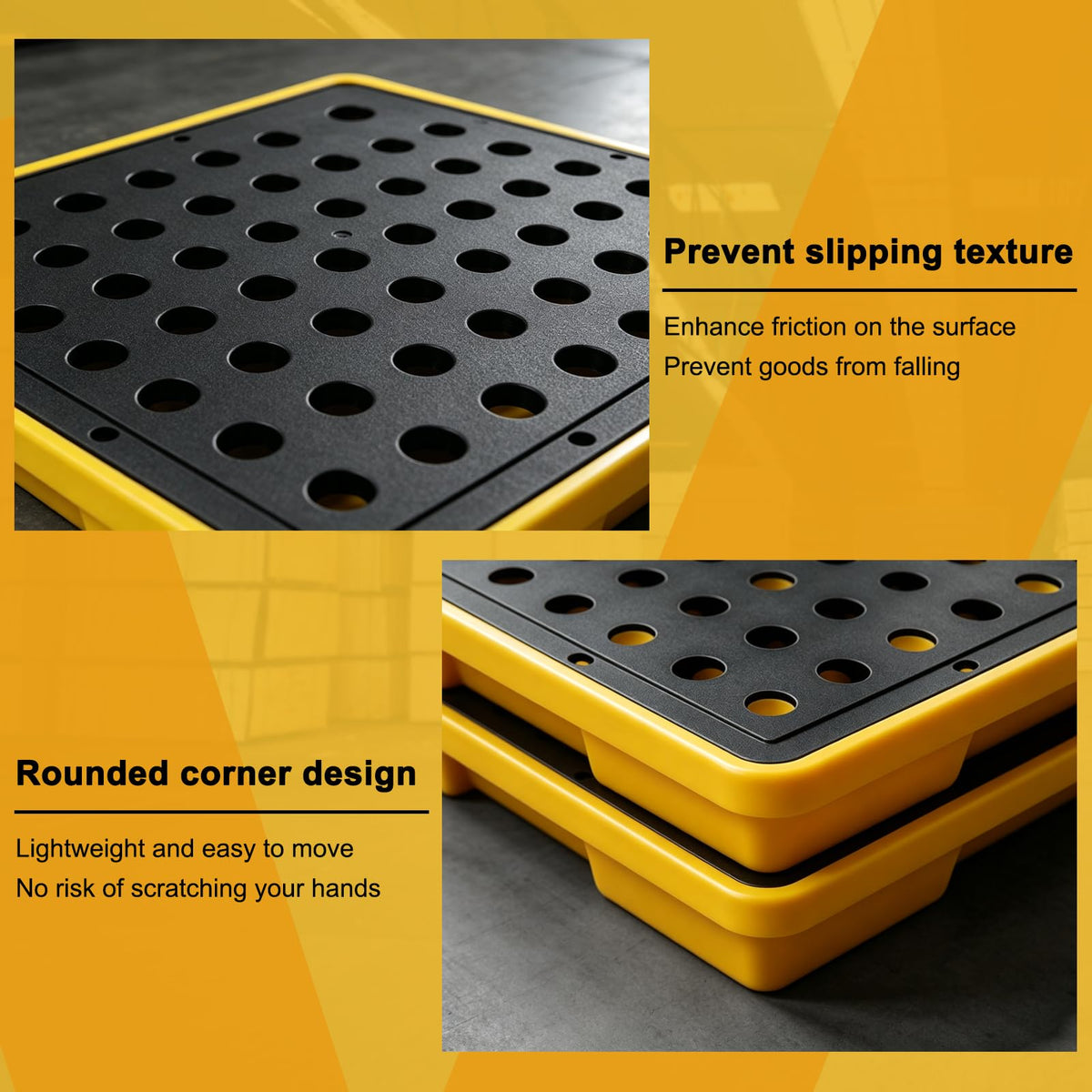 Small Oil Drum Spill Containment Tray, Modular Polyethylene Storage Tray