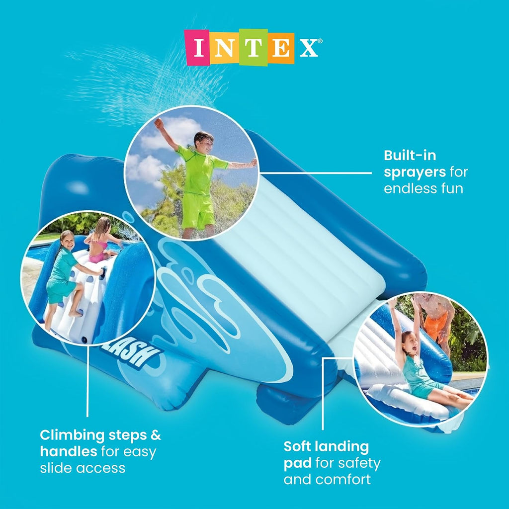 Intex Kool Splash Inflatable Water Slide Swimming Pool Play Center with Built in Sprayers for Kids and Adults, Ages 6