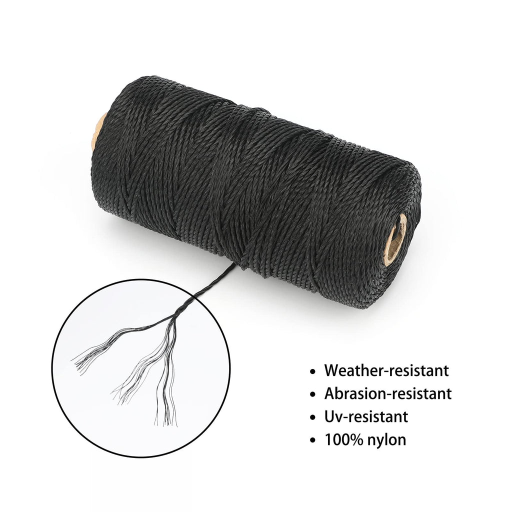 426 Feet Black Nylon Twine #36 Mason Nylon String Line, Gardening Nylon String, Durable Twisted Construction String