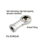 FOCMKEAS 2 PCS PHSB7L Spherical Rod End Bearings, 7/16" Bore, Left Hand