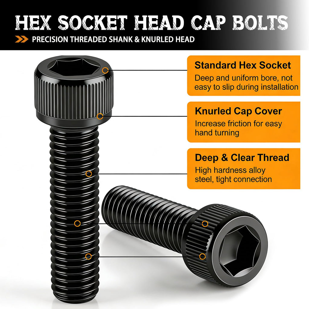 304PCS M5 Bolts Assortment Kit, Hex Socket Head Cap Screws Nuts