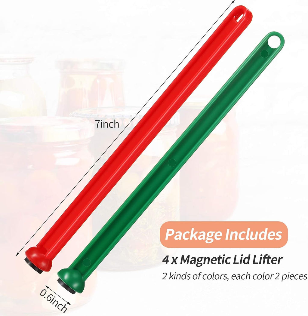 4 Packs Canning Magnetic Lid Lifter Magnet Tool Magnetic Lid Wand Supplies for Home Canning of Preserving Fruits and