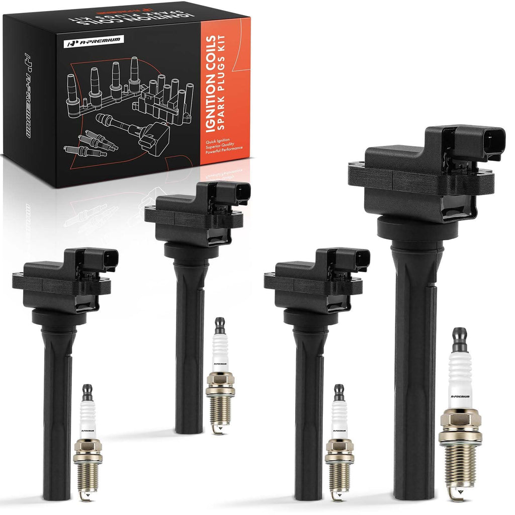 A-Premium Ignition Coil Pack and Iridium Spark Plugs Compatible with Suzuki