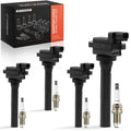 A-Premium Ignition Coil Pack and Iridium Spark Plugs Compatible with Suzuki