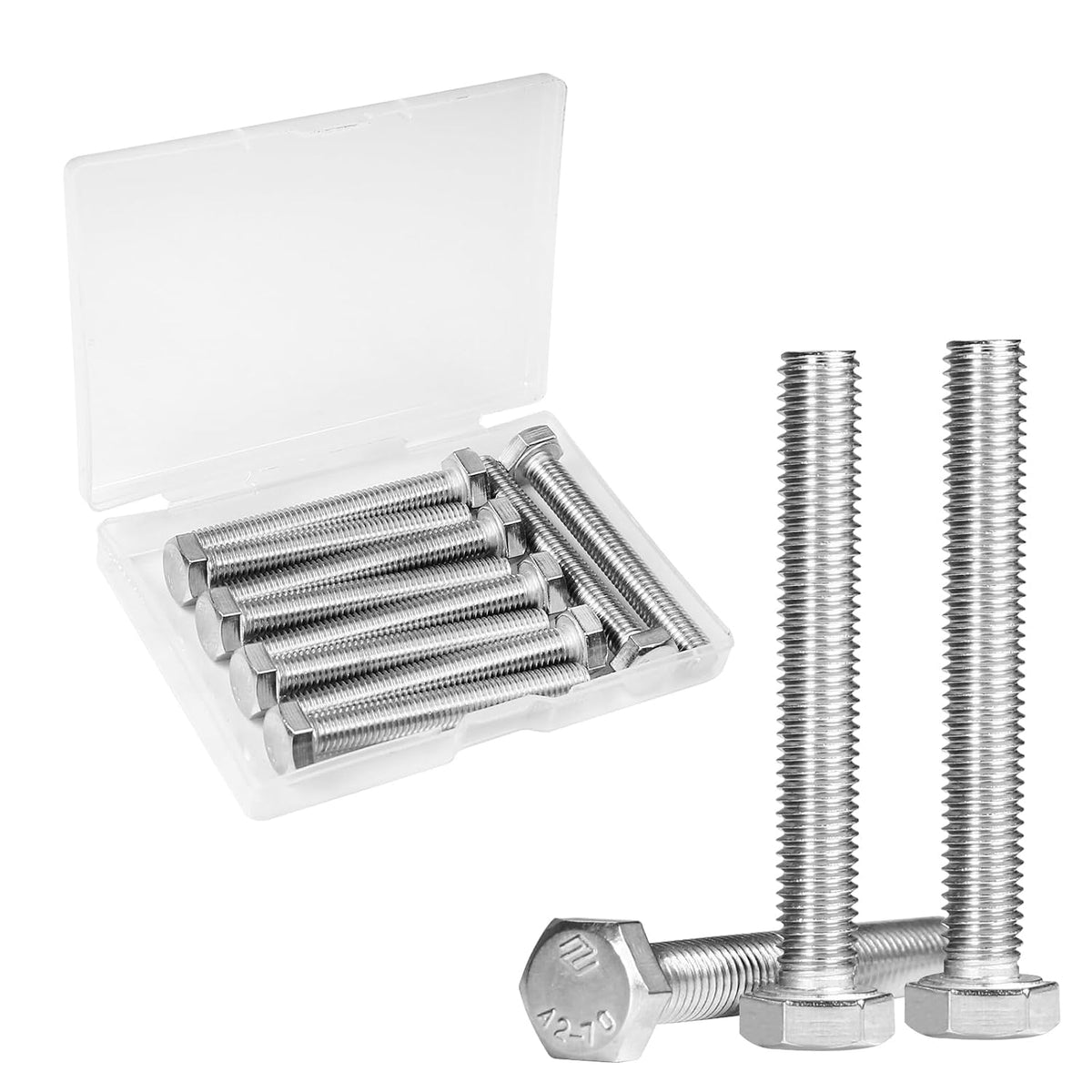 10 Pcs M8 Hex Bolts M8-1.25 x 60mm Hex Head Screw Bolt