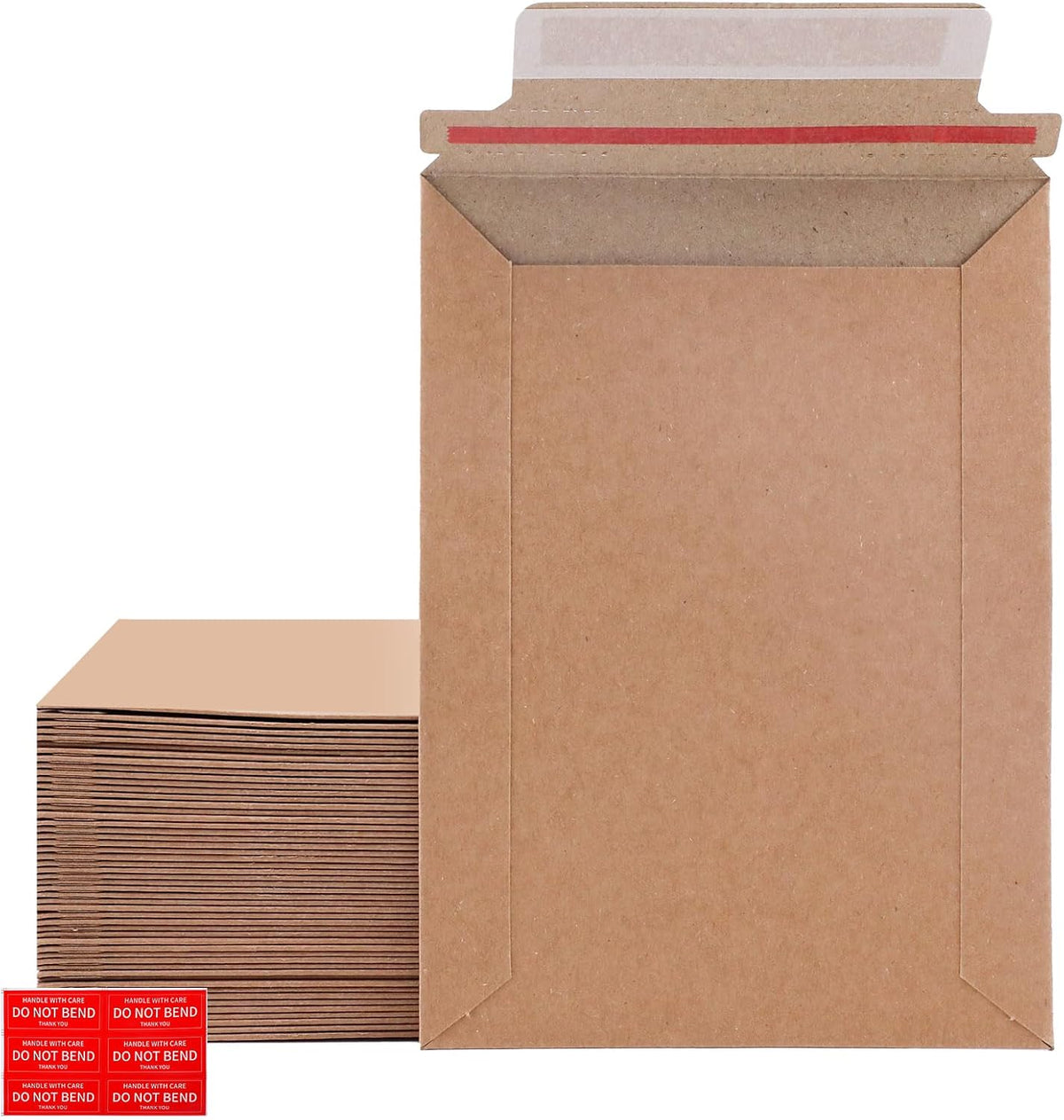5x7" Rigid Mailers, Brown Kraft, A6 Self Seal, 100 Pcs