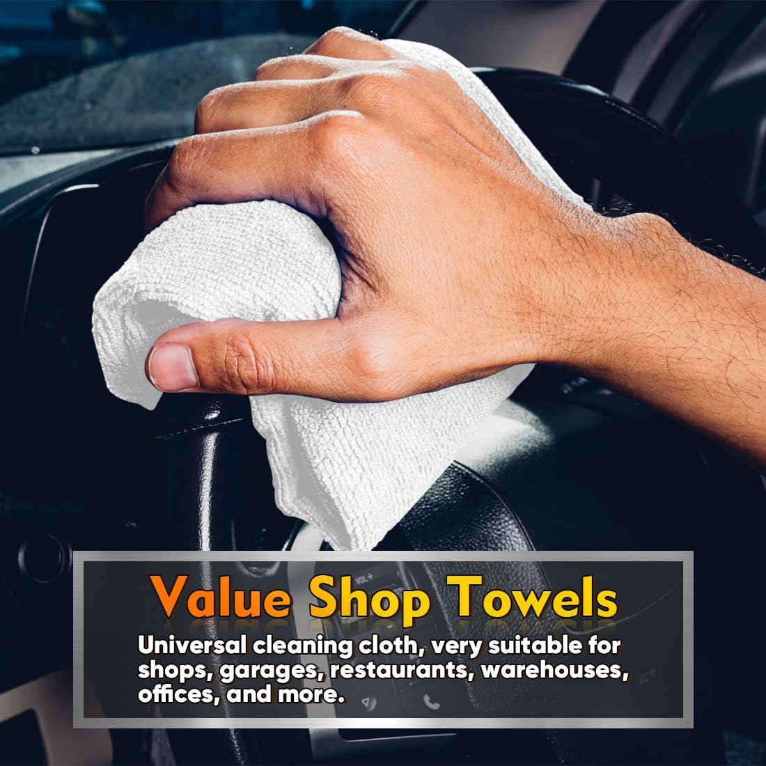 White Microfiber Cleaning Cloths 100 Pack, Reusable Cleaning Rags Shop Towels - Bulk Multipurpose Microfiber Towels