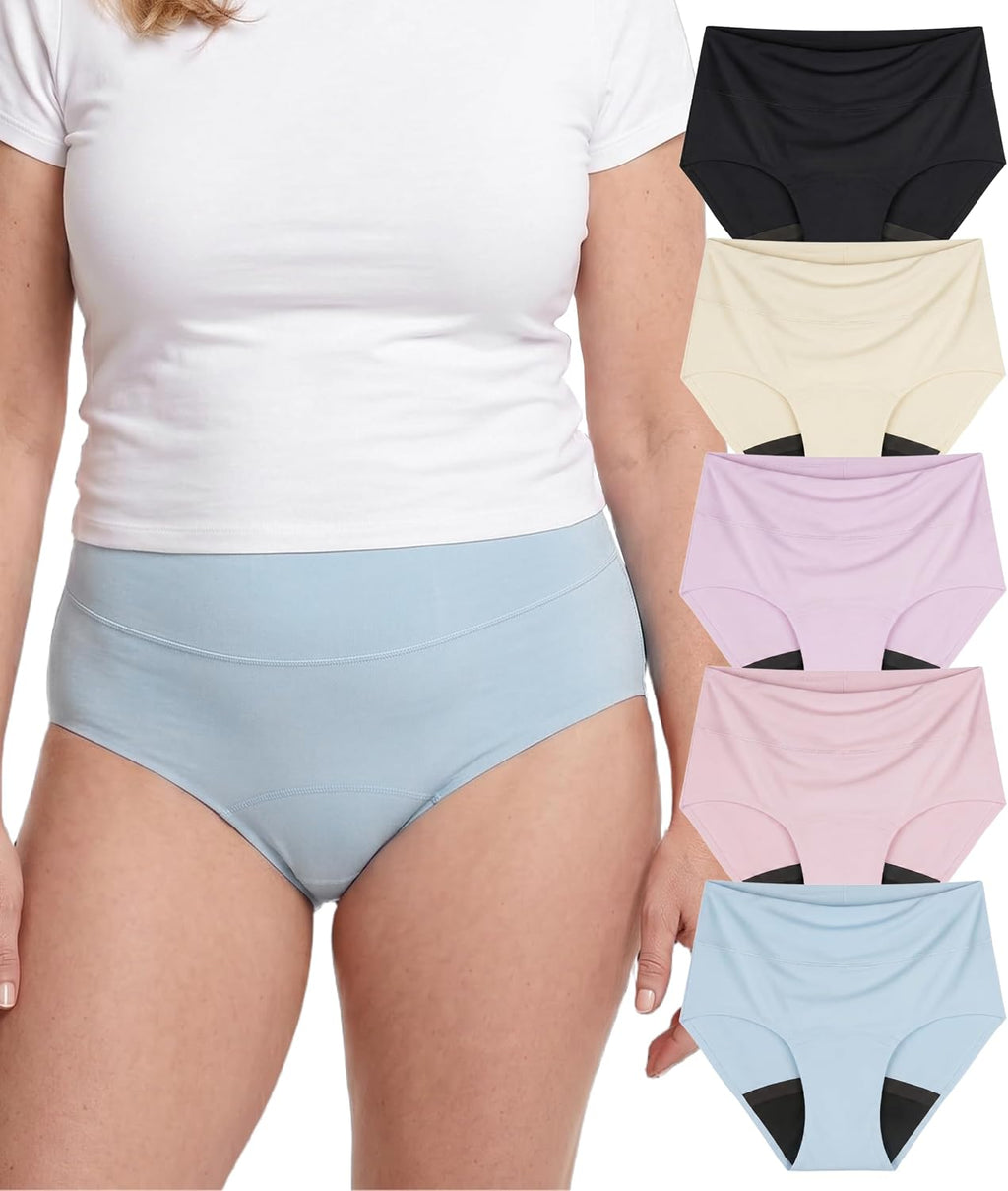 Women's Daytime Incontinence Underwear, Washable Reusable 80ml (5, MulticolorA, Large)