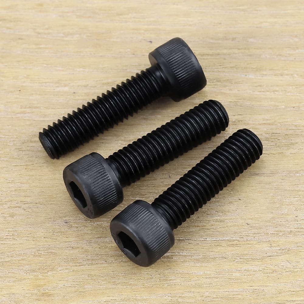 5/16-18 x 1" Socket Head Cap Screws Bolts, 12.9 Grade Alloy Steel, Black Oxide Finish, Allen Hex Drive, Full Thread, 10 PCS