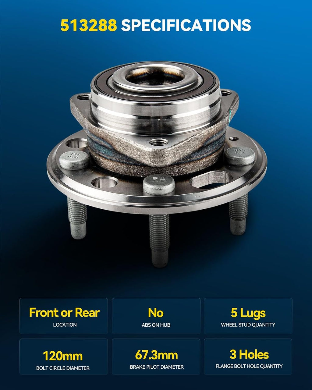 PHILTOP 513288 x1 Front/Rear Wheel Bearing Hub Assembly for Equinox Terrain