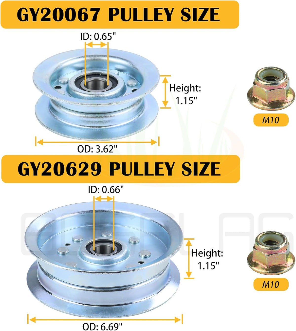 GY22172 Pulley with GY20629 Pulley for D140 Idler Pulley