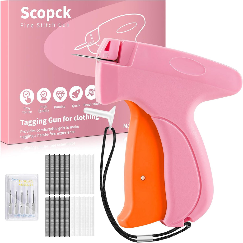 Stitch Gun for Clothes - Handheld Stitch Gun Quick Clothing Fixer - Tagging Gun - Includes 6 Needle, 1000 Black