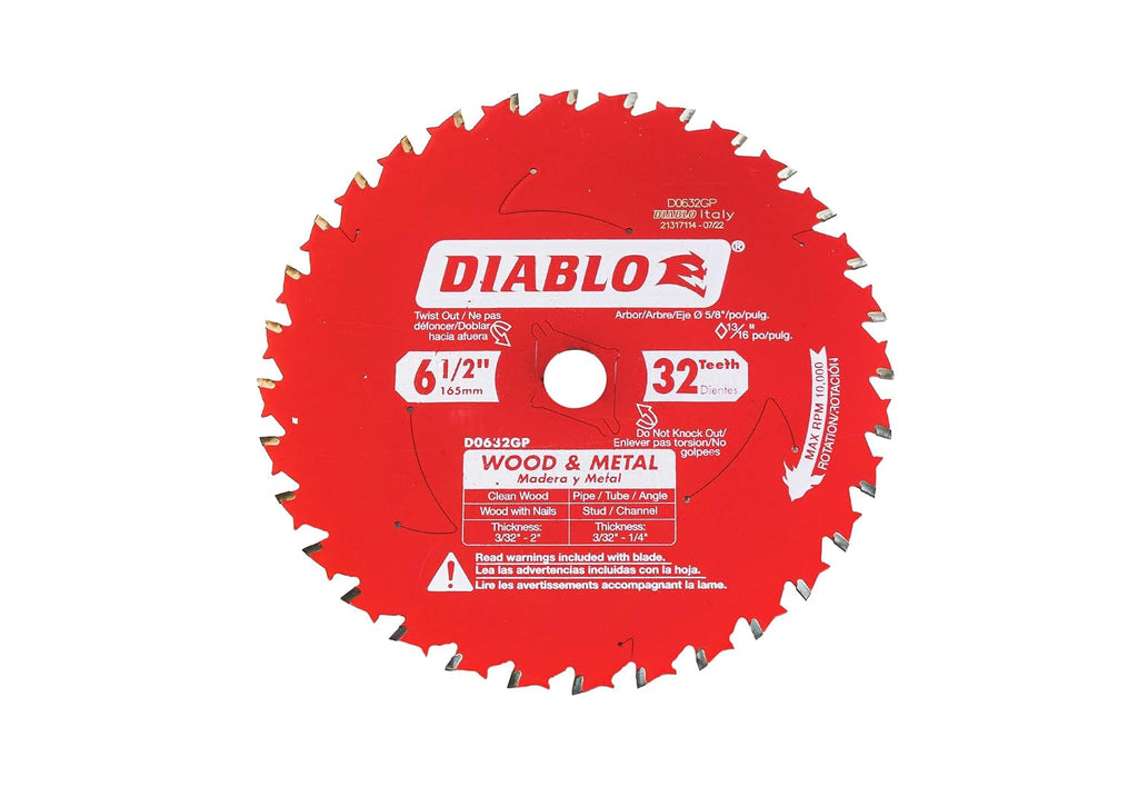 Diablo Wood and Metal Cutting Carbide Circular Saw Blade - 2-Pack