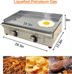 Commercial Countertop Griddle 2800Pa LPG Gas Grill Griddle