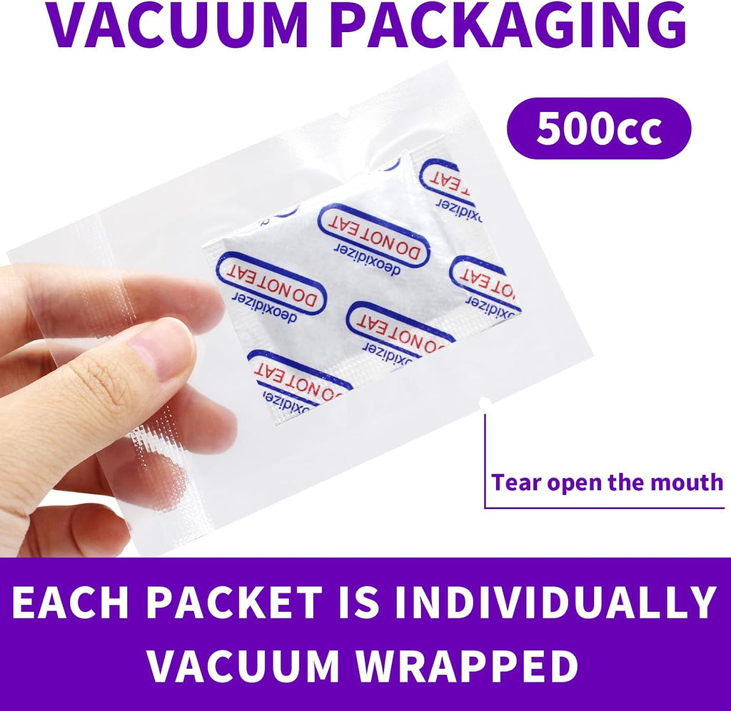 Individually Wrapped - Oxygen Absorbers for Food Storage 500cc, 50 Packs | Midukit Food Grade Oxygen Absorbers